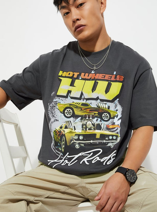 URB_N Men Hot Wheels Print Oversized T-shirt