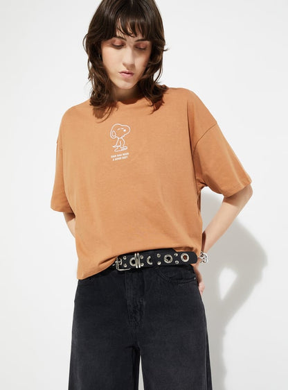 Women Peanut Snoopy Boxy Fit T-shirt