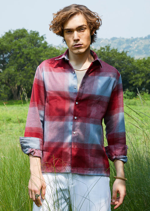 Vignette-Checkered Oversized Shirt