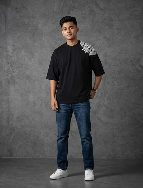 Premium Black Oversized Art Tee